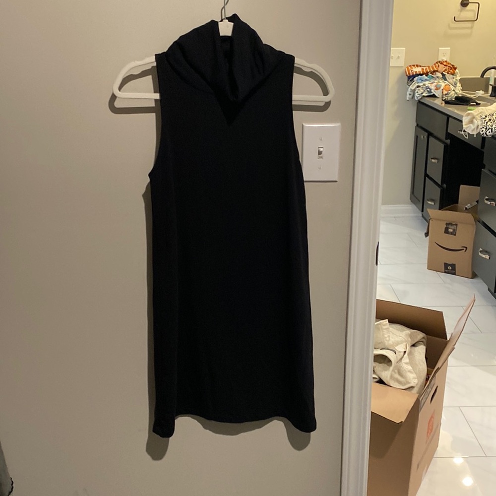 Leith cowl neck sleeveless turtleneck dress